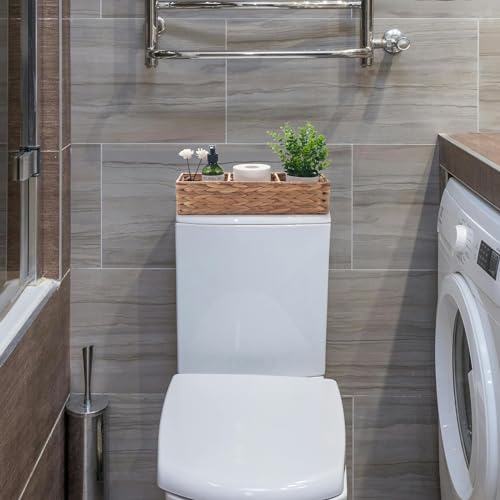 Water Hyacinth Toilet Tank Basket with 3 Dividers Z283806