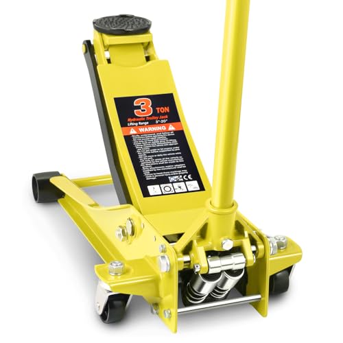 Floor Jack 3 Ton Capacity, Low Profile Heavy Duty Hydraulic Car Jack, Lifting Range 3"-20" O821