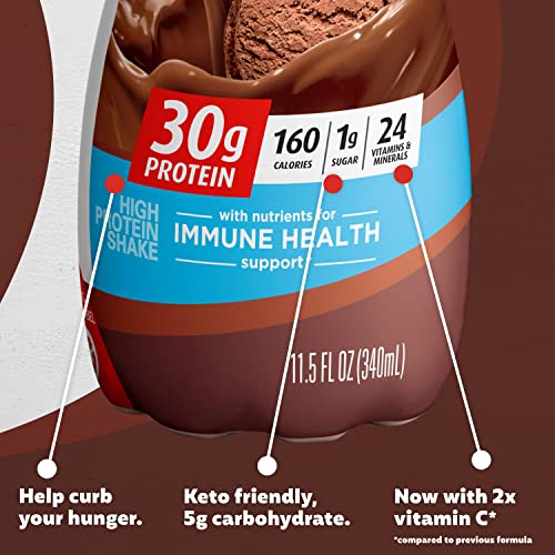 Café Latte Protein Shake, 30g Protein, 1g Sugar, 11.5 fl oz, 12 Pack W5537