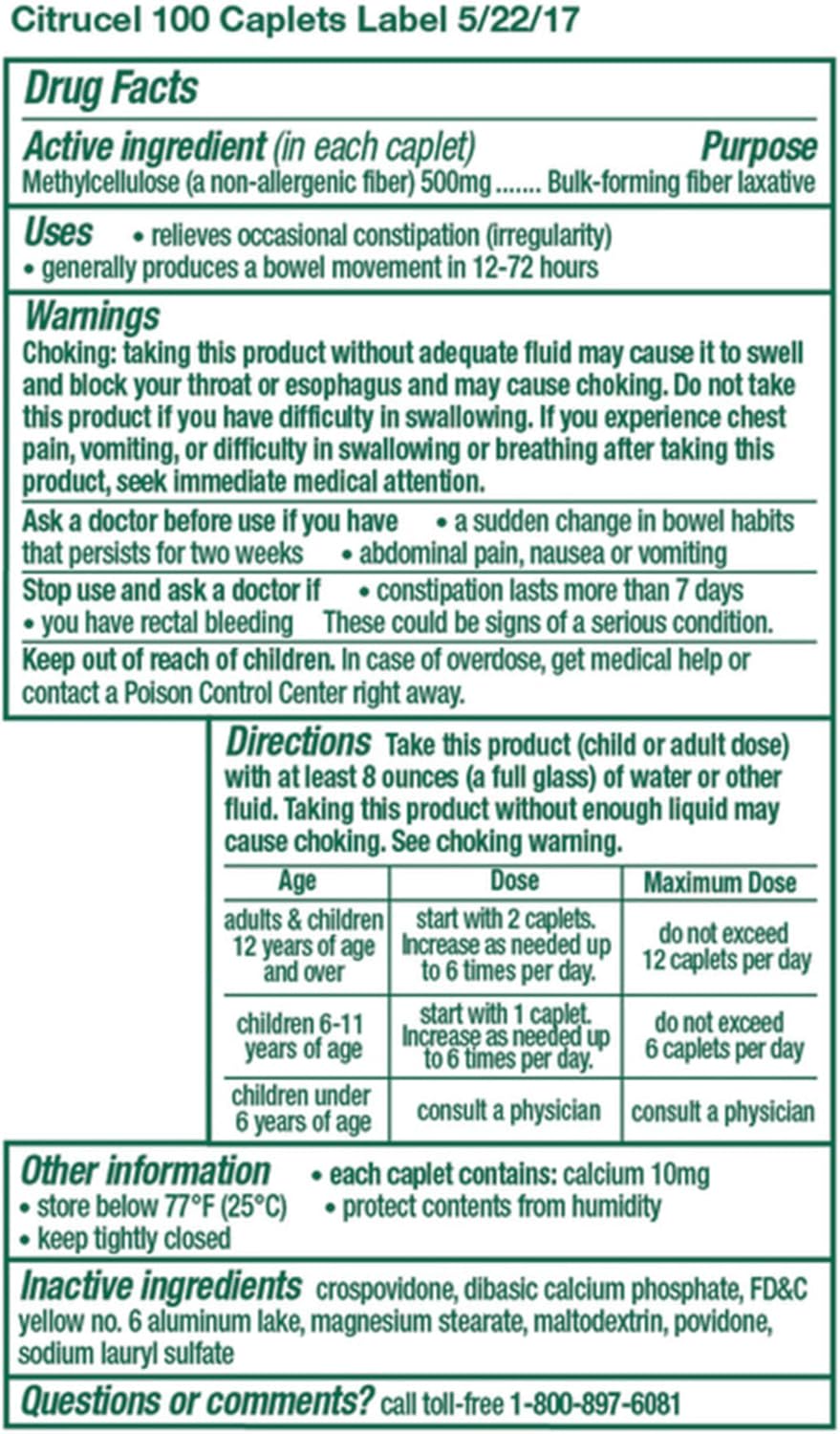 Fiber Therapy Caplets for Occasional Constipation Relief, 100 Count (Pack of 2) W50177