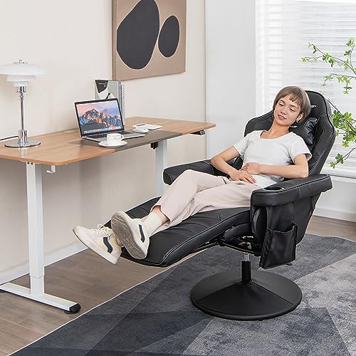 Massage Gaming Chair with Adjustable Backrest and Footrest G669073