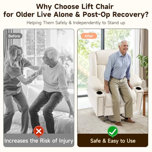 Power Lift Recliner Chair for Elderly with Heat and Massage, Adjustable Positions, Dark Brown P618617