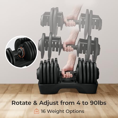 Adjustable Dumbbells 6-in-1, Quick Adjust Weight for Home Gym S711