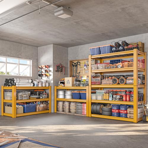 Heavy Duty Metal Shelving 5 Tier Adjustable Storage Shelves, 72" H x 35.5" W x 16" D, Black D96275