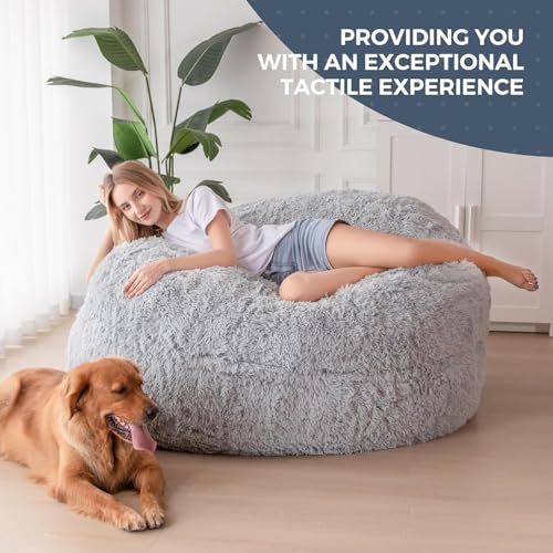 Giant Bean Bag Chair Bed for Adults, Convertible Floor Sofa Mattress R473823