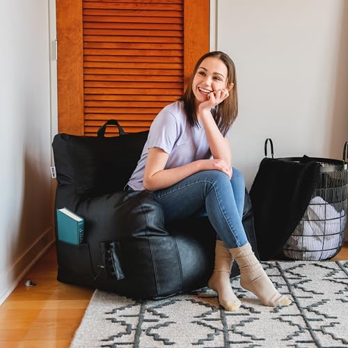Dorm Bean Bag Chair with Drink Holder and Pocket, 3 feet R2503