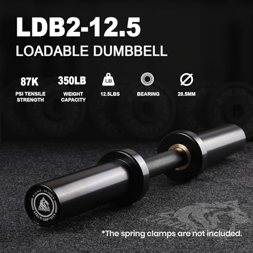 Loadable Dumbbells Pairs with Olympic Bar, Heavy Duty for Strength Training N36706