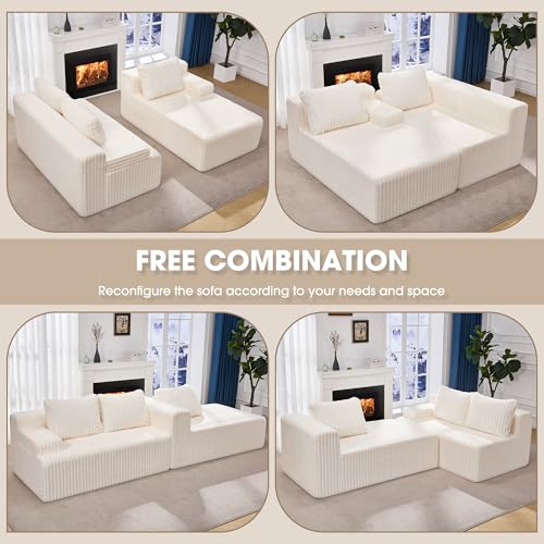 Modular L-Shape Sectional Sofa with Oversized Chaise A47792