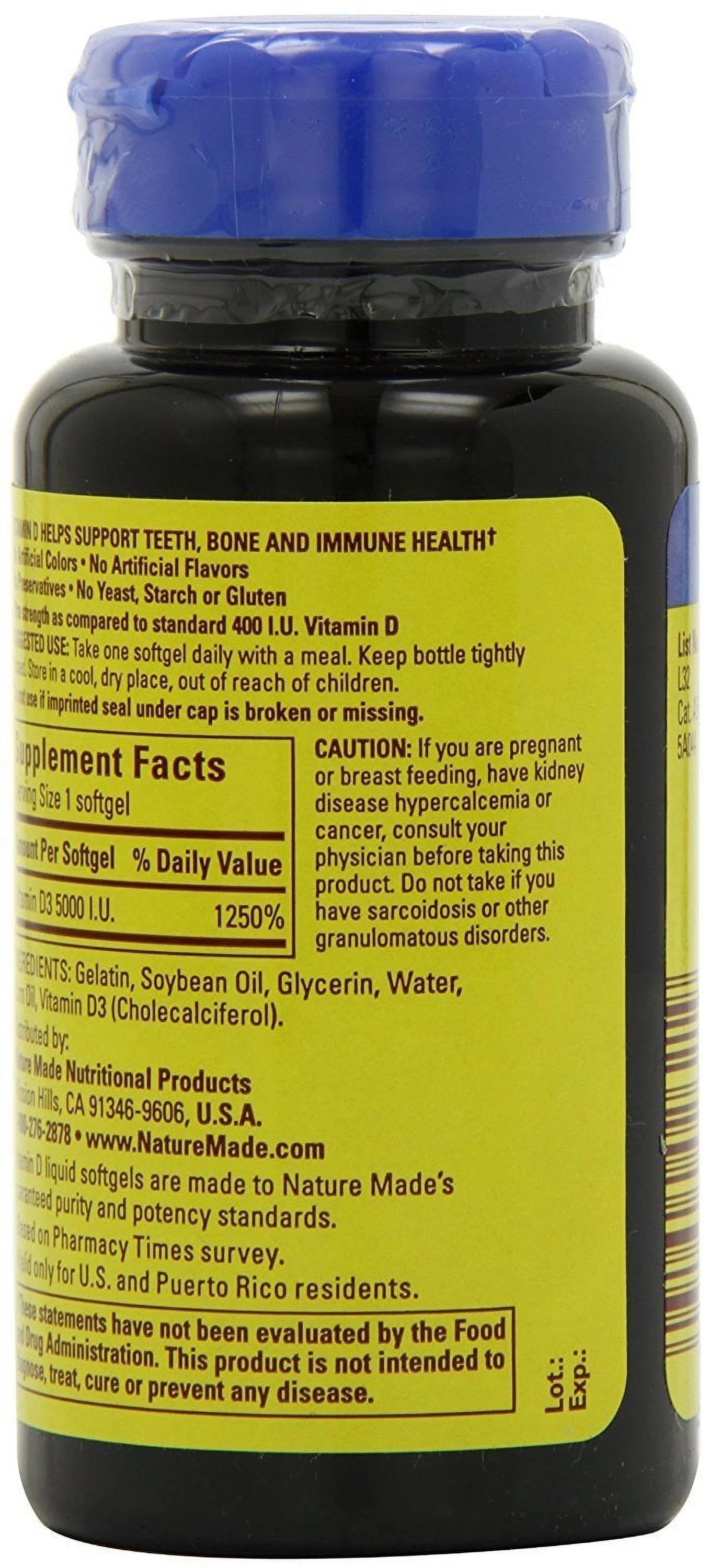 Vitamin D3 Supplement for Bone & Teeth Support, 90 Count L227