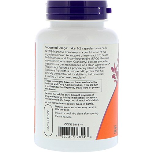 Mannose Cranberry Urinary Tract Health Supplement, 90 Veg Capsules A40878