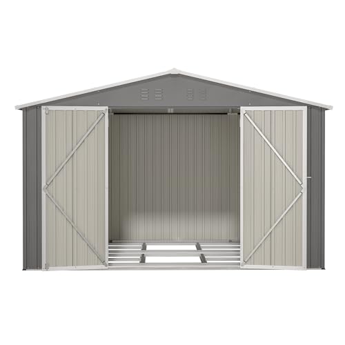 Outdoor Storage Shed, Heavy-Duty All-Weather Tool Shed with Lockable Doors C3585