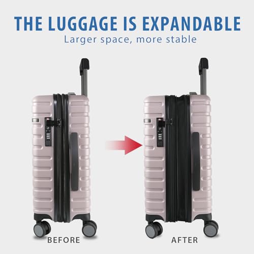 Hardside Expandable Carry On Luggage with Spinner Wheels and TSA Lock, 20-Inch, Light Purple S3849