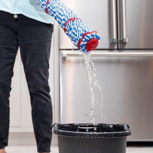 Microfiber Twist Mop with 2 Extra Refills, Hands-Free Wringing, 18-Inch Head, Safe on All Floors U710302