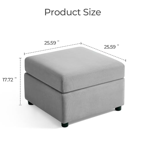 Modular Sectional Sofa with Storage, U Shaped Couch, Blue Y4358