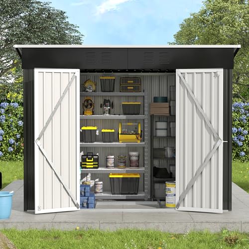 Outdoor Storage Shed 6 x 6 FT Resin Garden Shed with Lockable Door U891