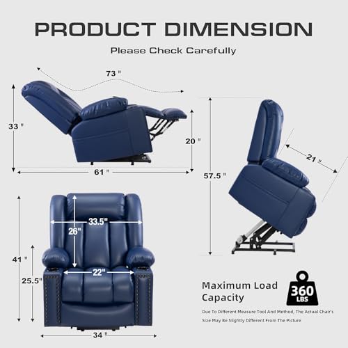 Power Lift Recliner Chair for Elderly with Heat and Massage, Adjustable Positions, Dark Brown P618617