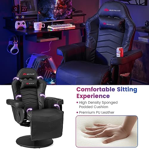 Massage Gaming Chair with Adjustable Backrest and Footrest G669073