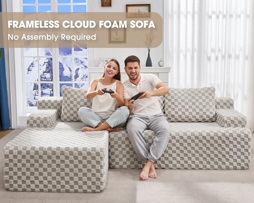 Modular L-Shape Sectional Sofa with Oversized Chaise A47792