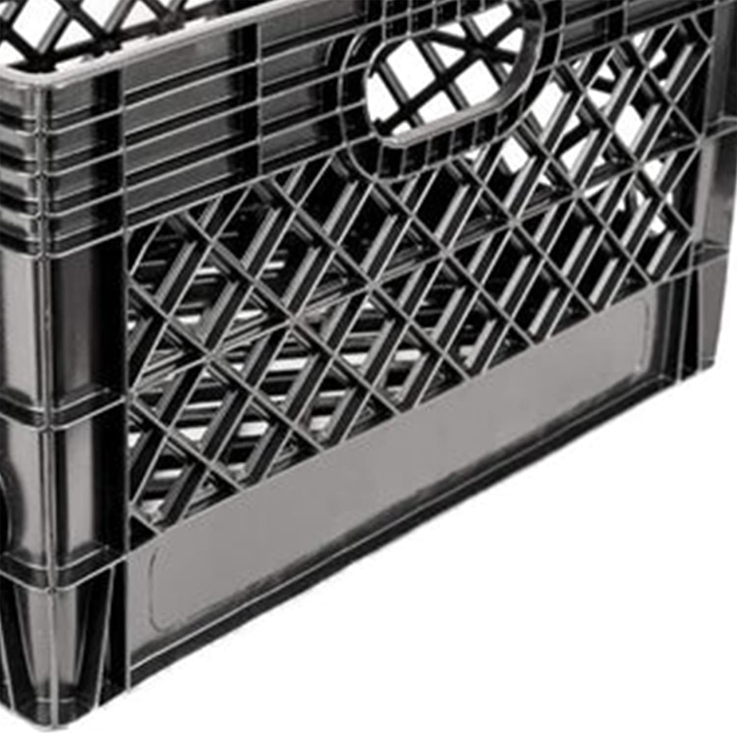 24QT Plastic Heavy-Duty Milk Crate, Black Y977