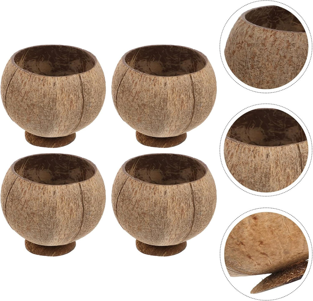 Natural Coconut Shell Cups for Hawaiian Luau Party X4946