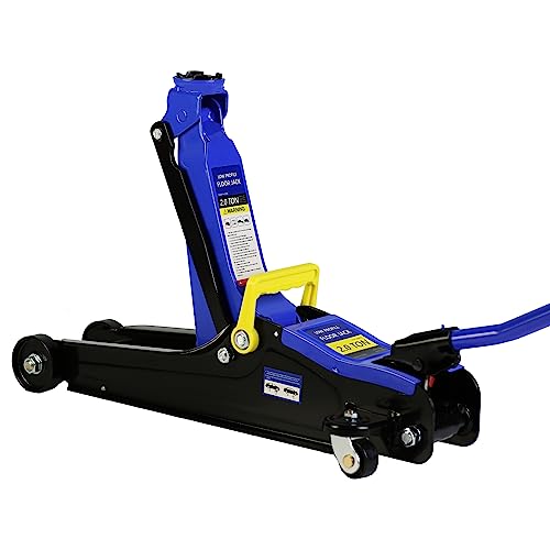 Heavy Duty Hydraulic Floor Jack, Low Profile Steel Racing Jack, 2 Ton Capacity, Blue H1350