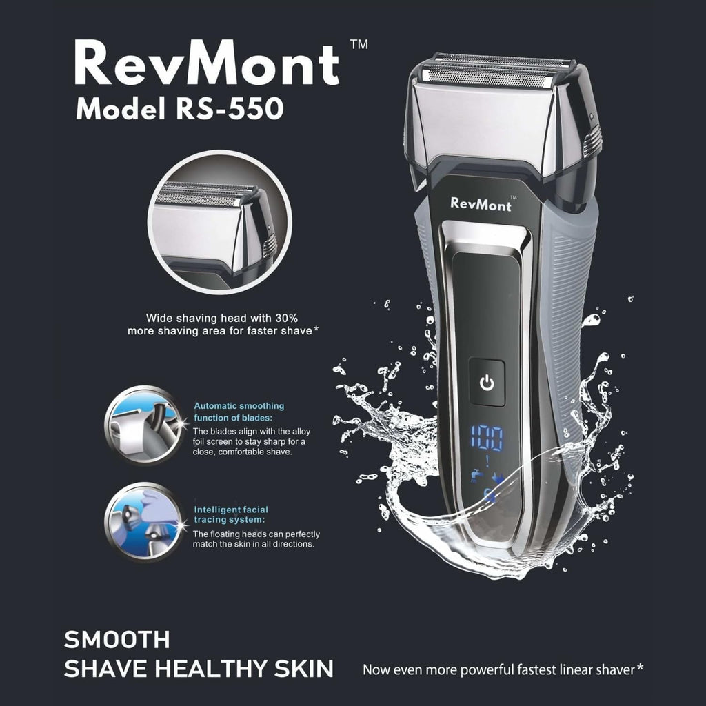Rechargeable Electric Razor for Men, IPX7 Waterproof, Wet or Dry Shaving P291695