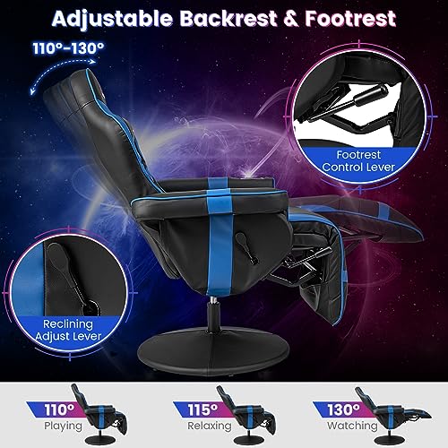 Massage Gaming Chair with Adjustable Backrest and Footrest G669073