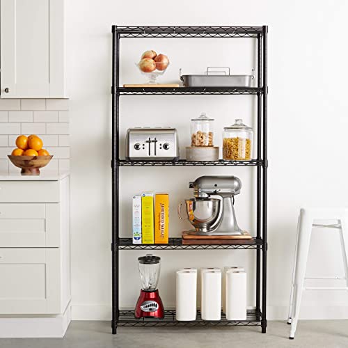 5-Shelf Adjustable Heavy Duty Steel Wire Storage Shelving Organizer, 36" L x 14" W x 72" H X6421