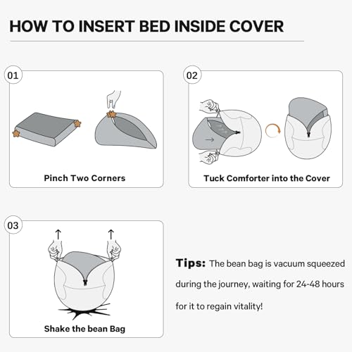 Giant Bean Bag Chair Convertible Bed with Microfiber Cover X2136