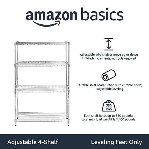 5-Shelf Adjustable Heavy Duty Steel Wire Storage Shelving Organizer, 36" L x 14" W x 72" H X6421