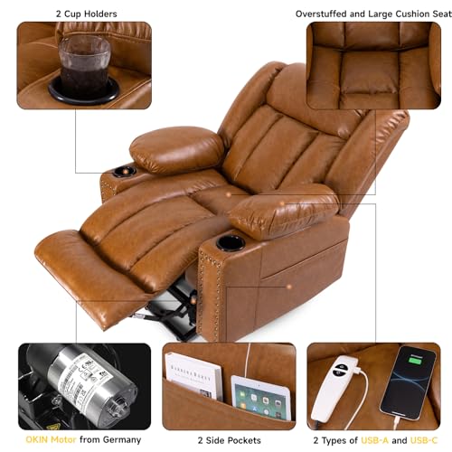 Power Lift Recliner Chair for Elderly with Heat and Massage, Adjustable Positions, Dark Brown P618617