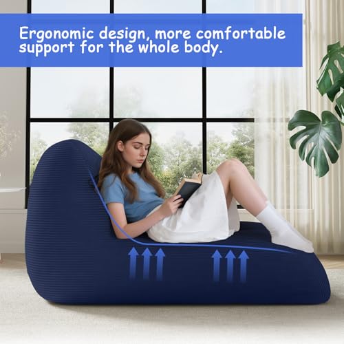 Unicorn Bean Bag Chair for Kids with Filler, Corduroy Floor Lounger, Pink W9694
