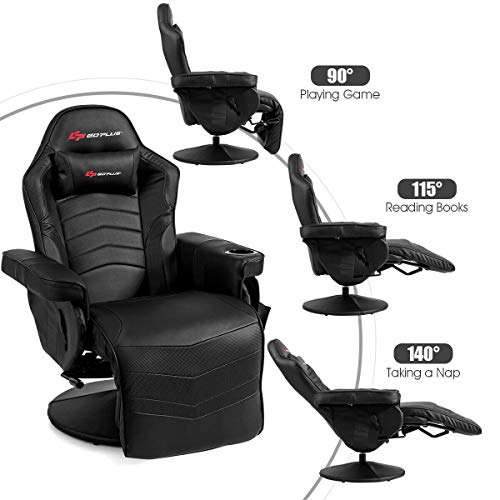 Massage Gaming Chair with Adjustable Backrest and Footrest G669073