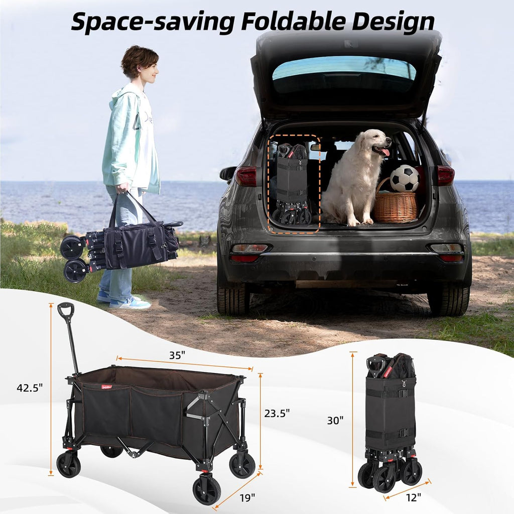 Collapsible Folding Utility Wagon Cart for Outdoor Camping X748
