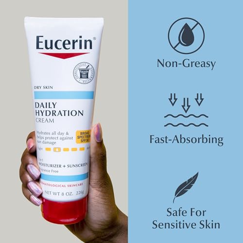 Daily Hydration Broad Spectrum SPF 30 Sunscreen Body Cream for Dry Skin, 8 Oz Tube (Pack of 2) T45561