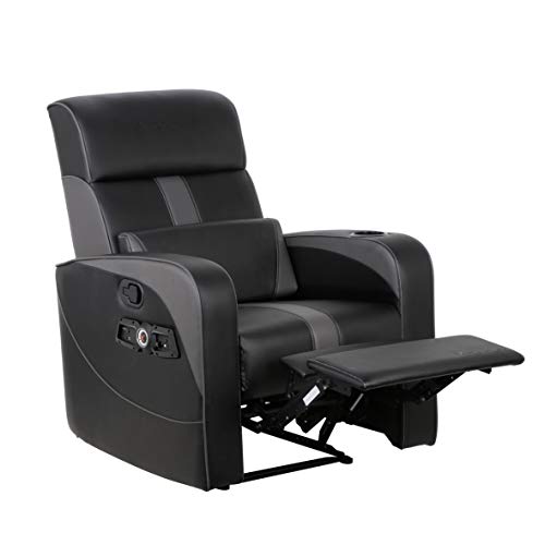 Recliner Gaming Chair with Bluetooth Audio, Headrest Speakers, Footrest and Cupholder M149