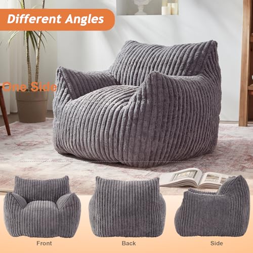 Plush Bean Bag Chair with Armrests for Adults and Teens M473