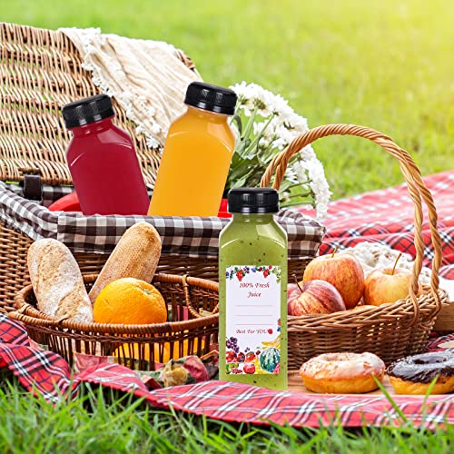 12oz Empty Plastic Juice Bottles with Black Lids J1274