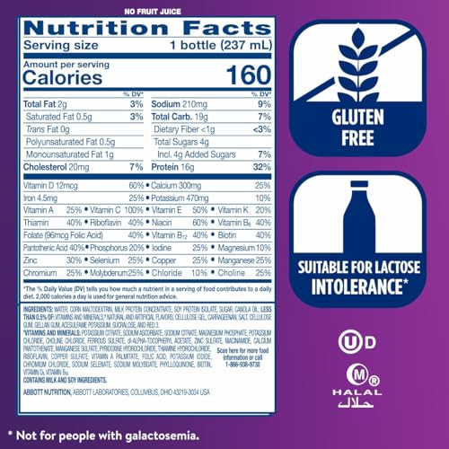 Strawberry Protein Nutrition Shake, 16g Protein, 8 fl oz, 24 Pack N470
