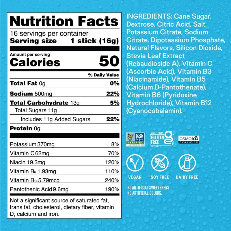 Hydration Multiplier Electrolyte Powder Drink Mix, Lemon Lime, 16 Servings L918917