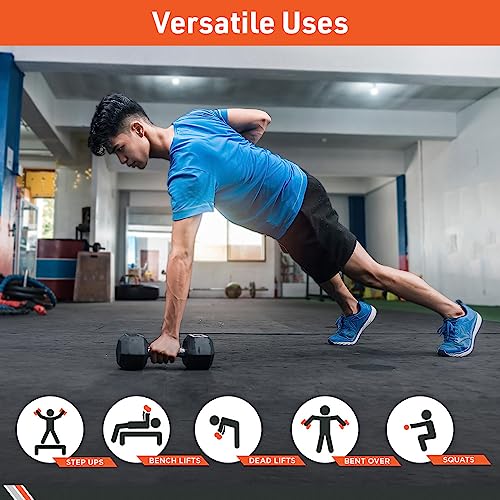 Rubber Hex Dumbbell Pair for Strength Training H678002