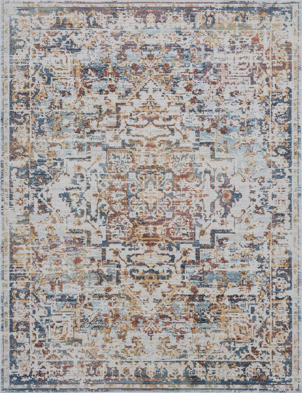 5x7 Area Rug Navy Cream Living Room D91507
