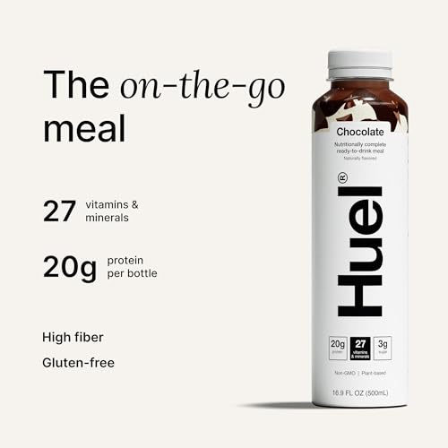 Chocolate Meal Replacement Drink, High Protein, Plant Based, 16.9 Fl Oz (12 Pack) T510