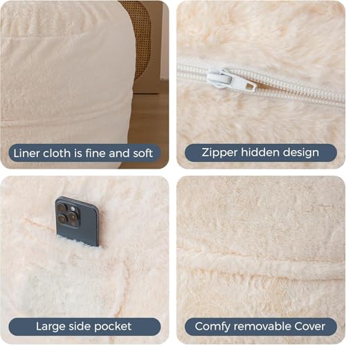 Giant Bean Bag Chair Bed for Adults, Convertible Floor Sofa Mattress R473823