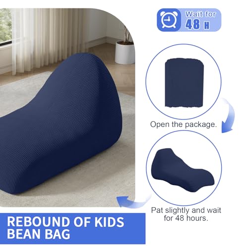 Unicorn Bean Bag Chair for Kids with Filler, Corduroy Floor Lounger, Pink W9694