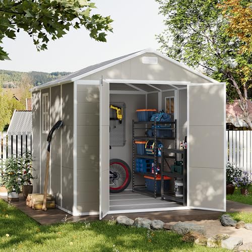 Outdoor Storage Shed 6 x 6 FT Resin Garden Shed with Lockable Door U891