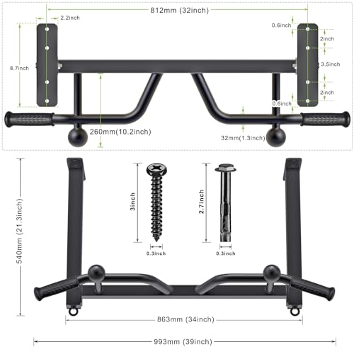 32" Ceiling Mounted Pull Up Bar with Punching Bag Hanger J661626
