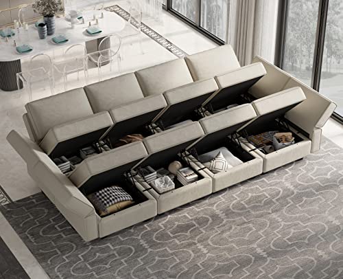 Modular Velvet Sectional Sofa with Chaise Lounge and Storage X4138
