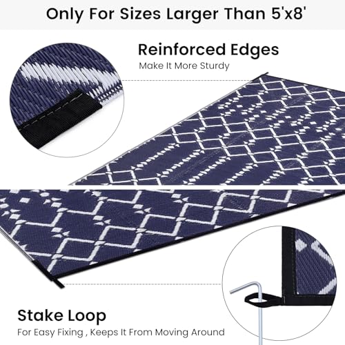 Waterproof Outdoor Rug 5x8 ft, Reversible Plastic Straw Patio Mat Z2613