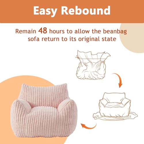 Plush Bean Bag Chair with Armrests for Adults and Teens M473